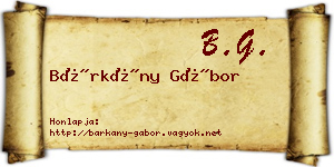 Bárkány Gábor névjegykártya