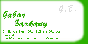 gabor barkany business card